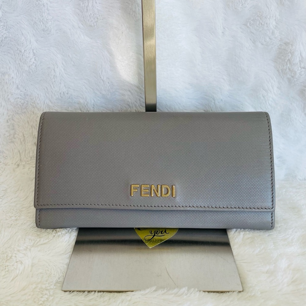 FENDI  BIFOLD LONG WALLET GRAY  VGC